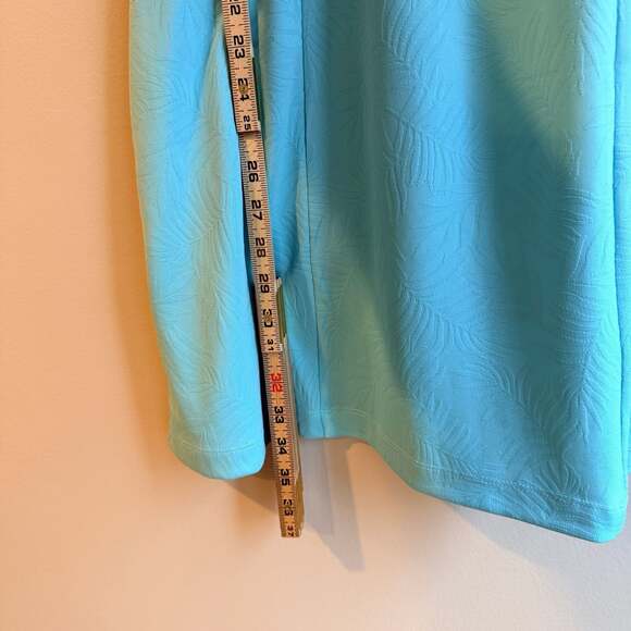 Greg Norman Women's Sleeveless Golf Dress Aqua Blue Leaf Quarter Zip Size M - Picture 9 of 10